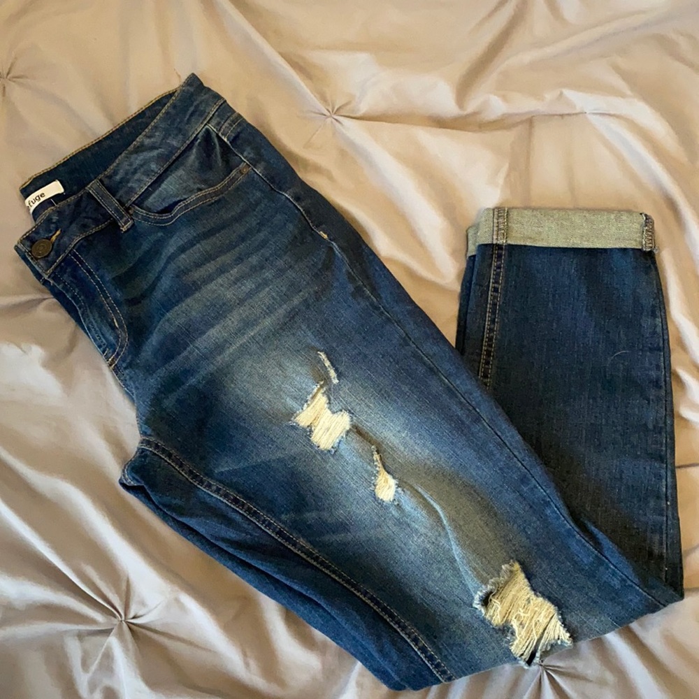 Lightly distressed boyfriend jeans